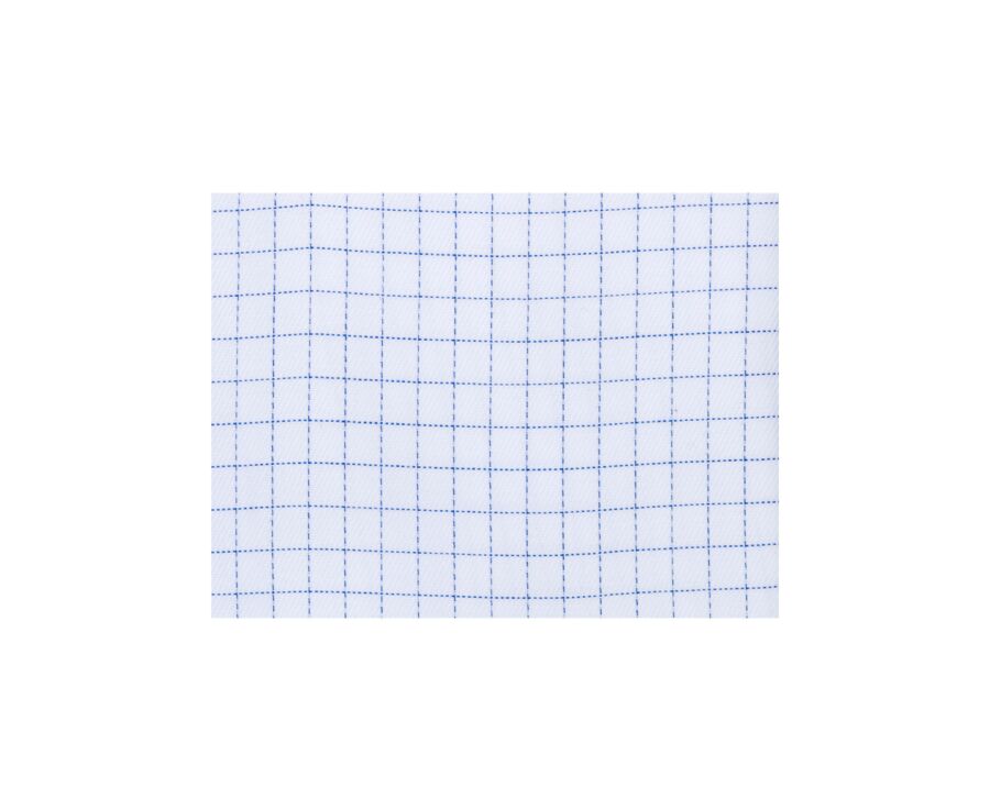 Men's white shirt with blue checks - DALLEN