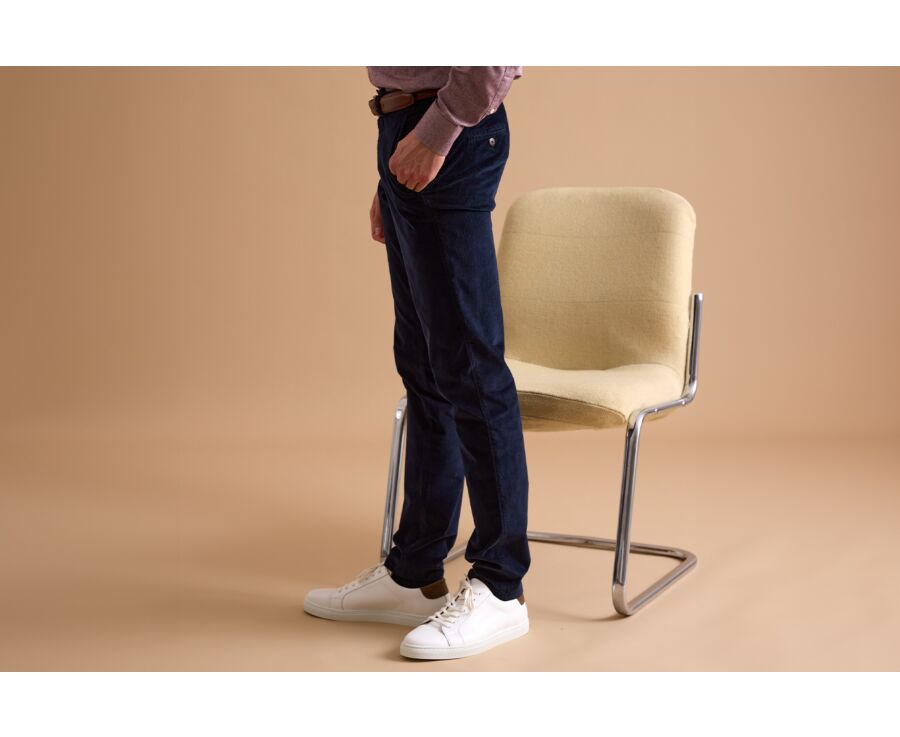 Navy Men's corduroy chinos - KHYLER