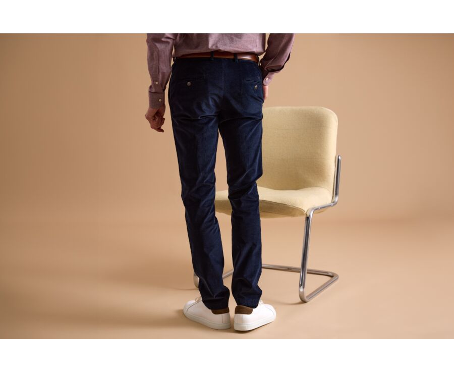 Navy Men's corduroy chinos - KHYLER