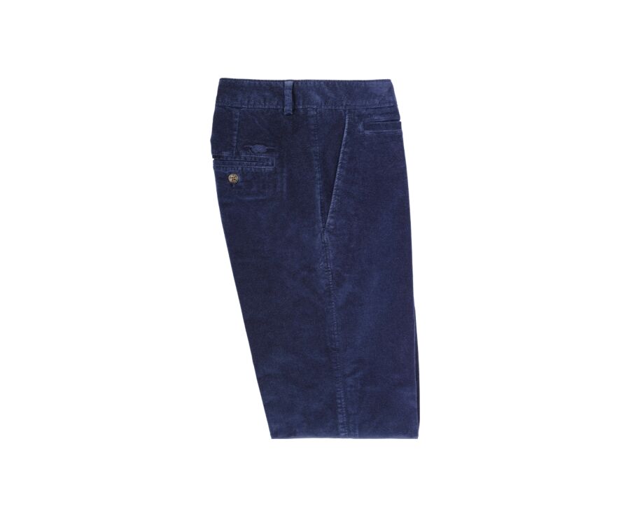 Navy  Men's velvet chinos - KINSLEY