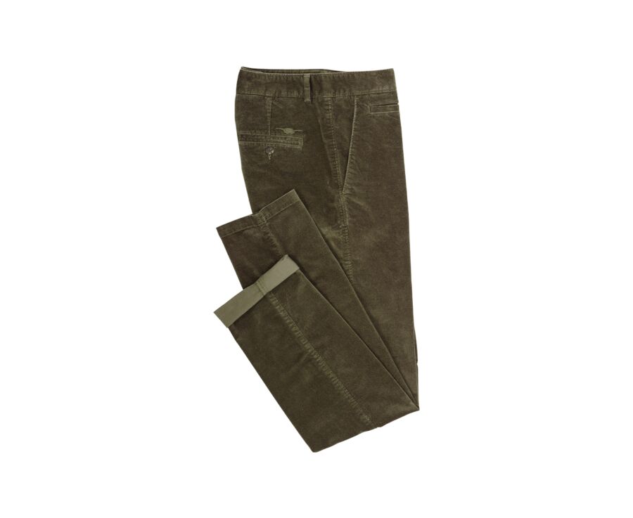 Olive Men's velvet chinos - KINSLEY