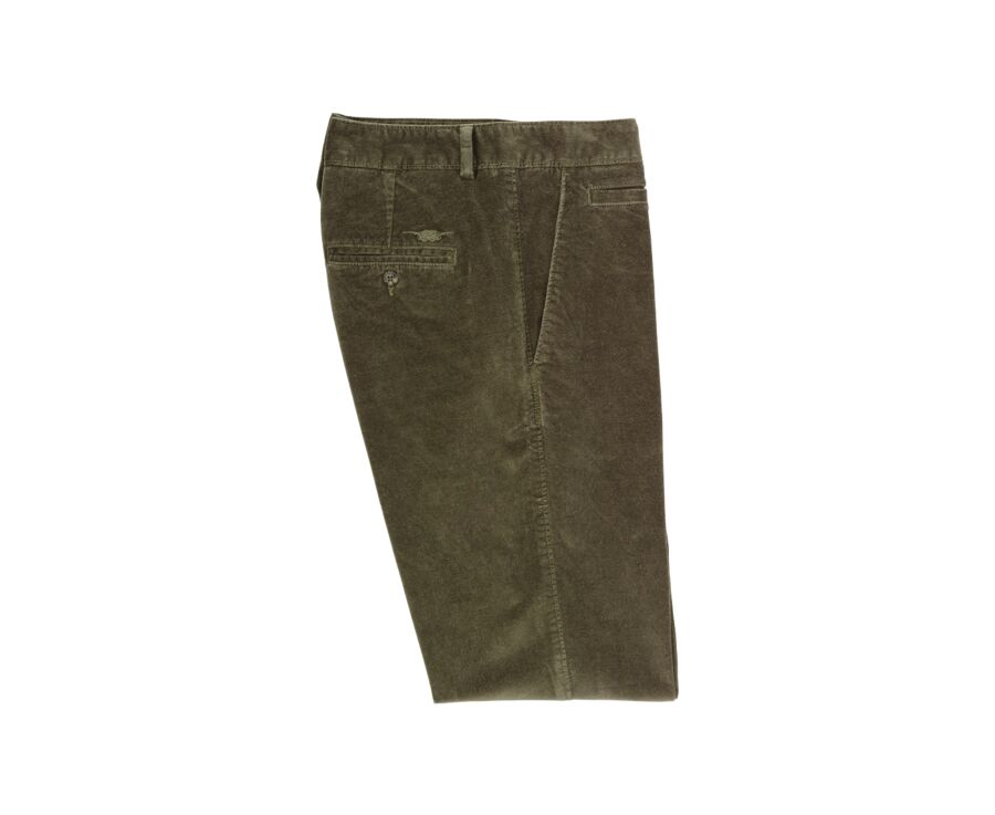 Olive Men's velvet chinos - KINSLEY