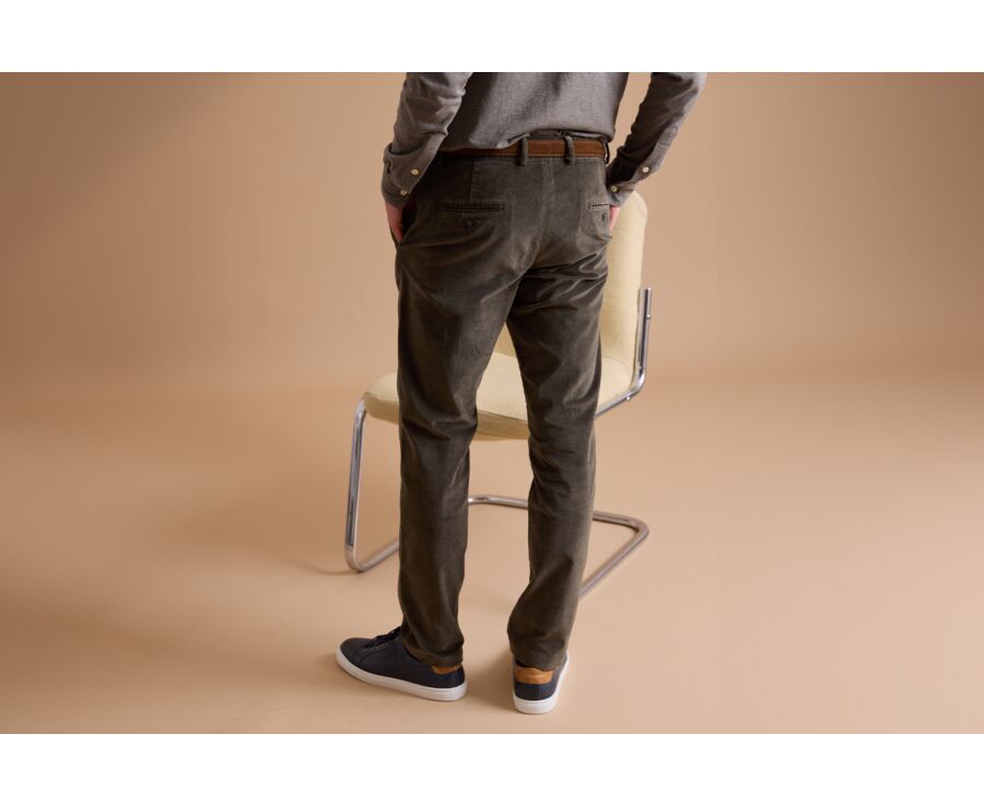 Olive Men's velvet chinos - KINSLEY