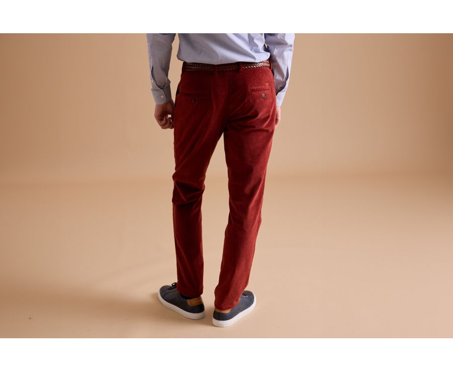 Rust Men's velvet chinos - KINSLEY