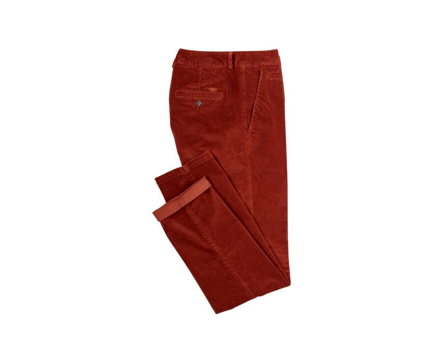 Rust Men's velvet chinos - KINSLEY