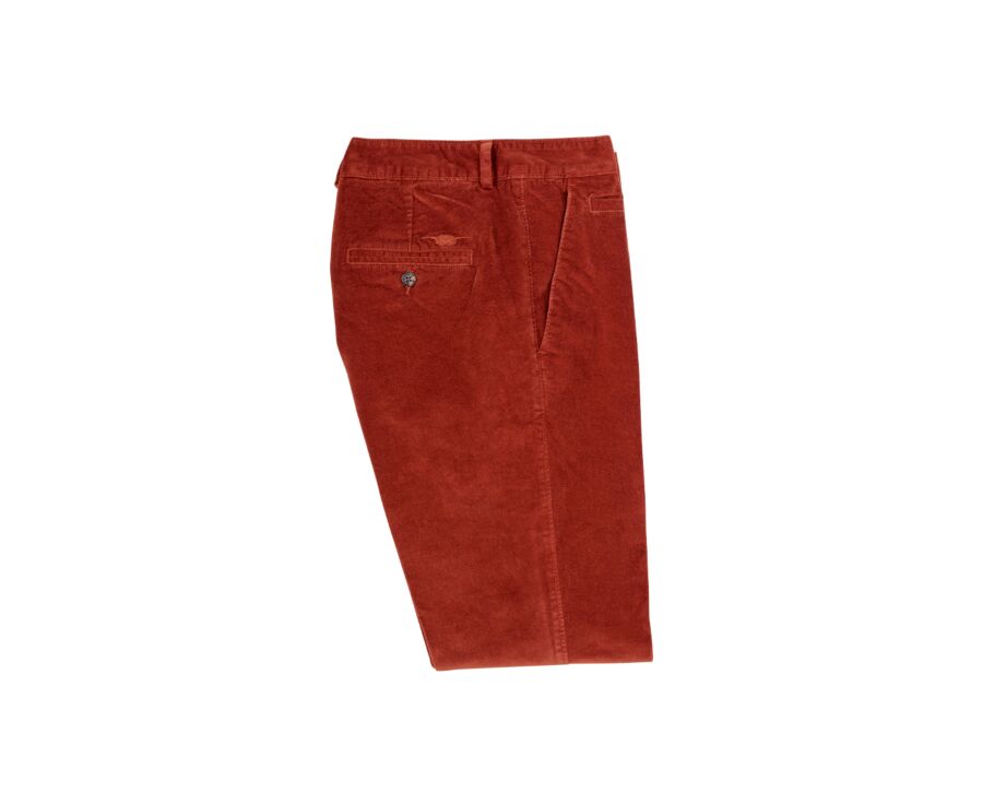 Rust Men's velvet chinos - KINSLEY