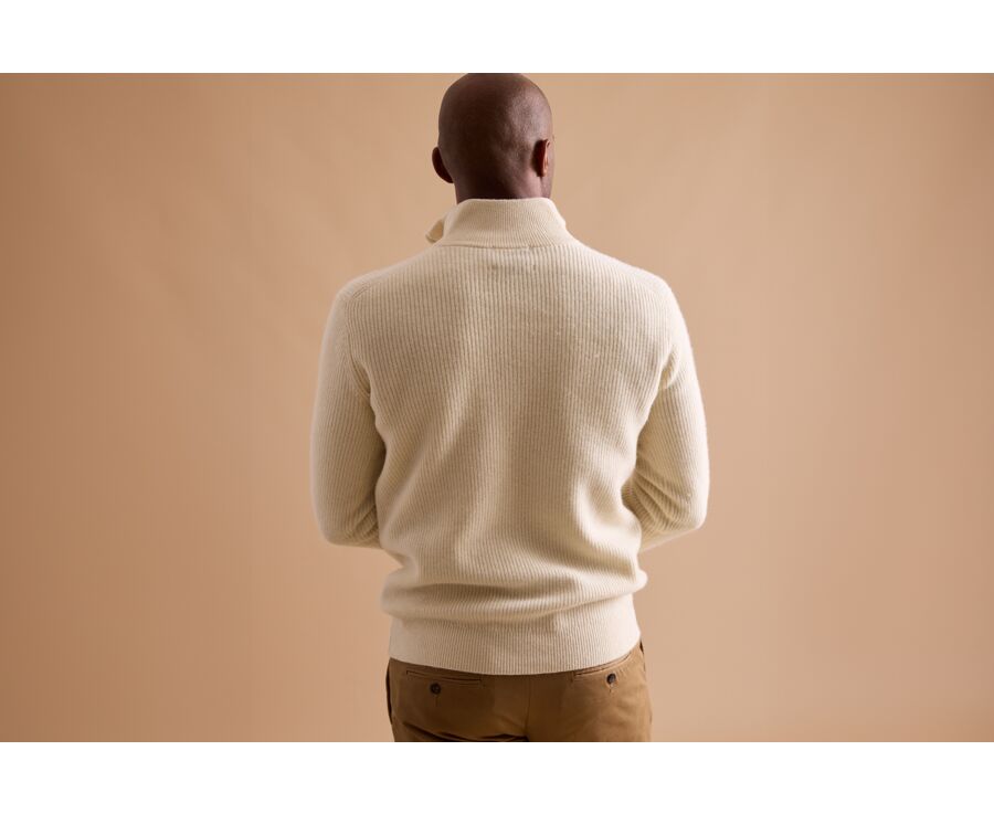 Ecru half-zip wool jumper - KENTHAN