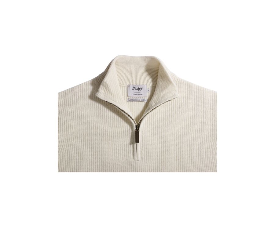 Ecru half-zip wool jumper - KENTHAN
