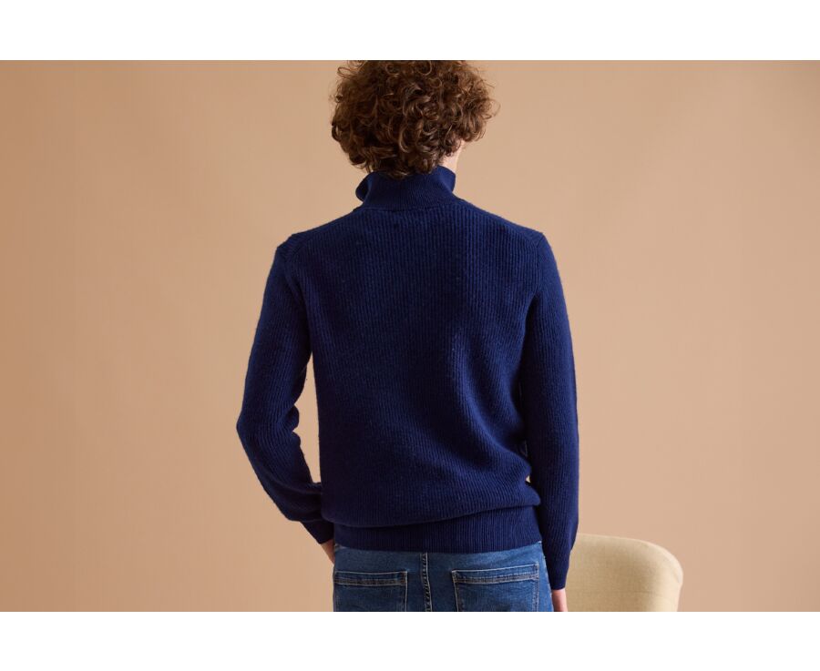 Navy Blue half-zip wool jumper - KENTHAN