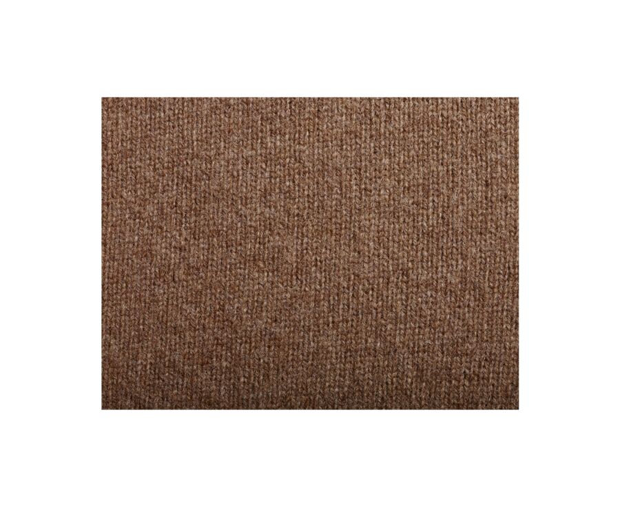 Melange Hazelnut Buttoned High Collar Cardigan - KIMSEY