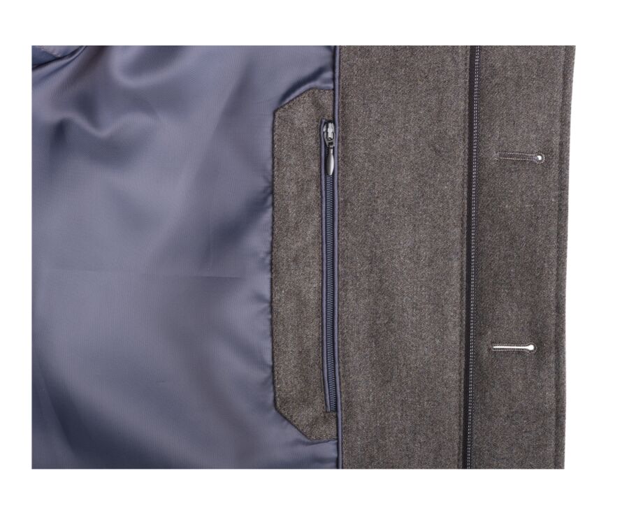 Dark Taupe melange Quilted Jacket - THÉOPHILE