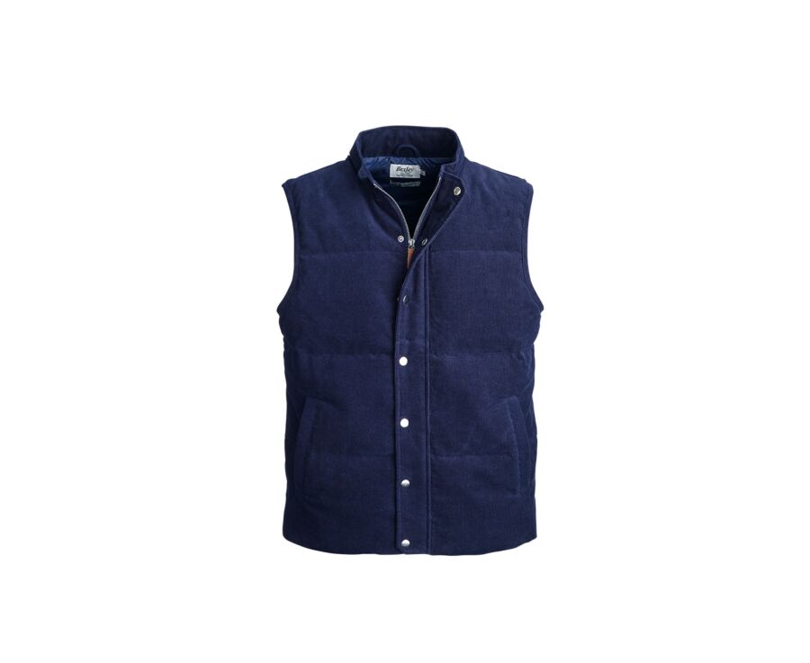 Navy Velvet Down Gilet - HILMAR