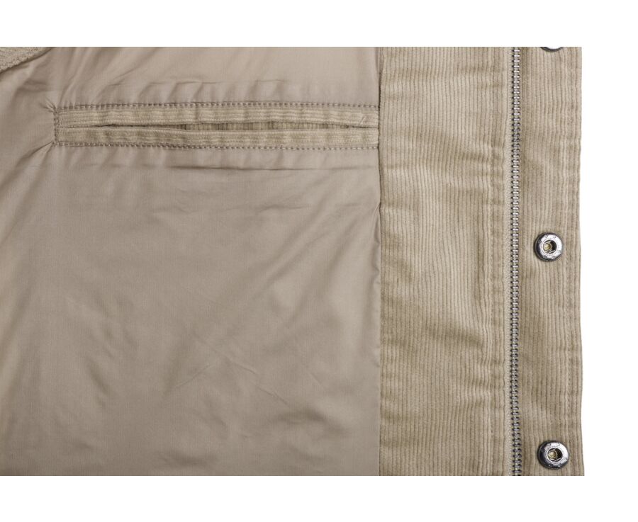Light Olive Corduroy Down Gilet - HILMAR