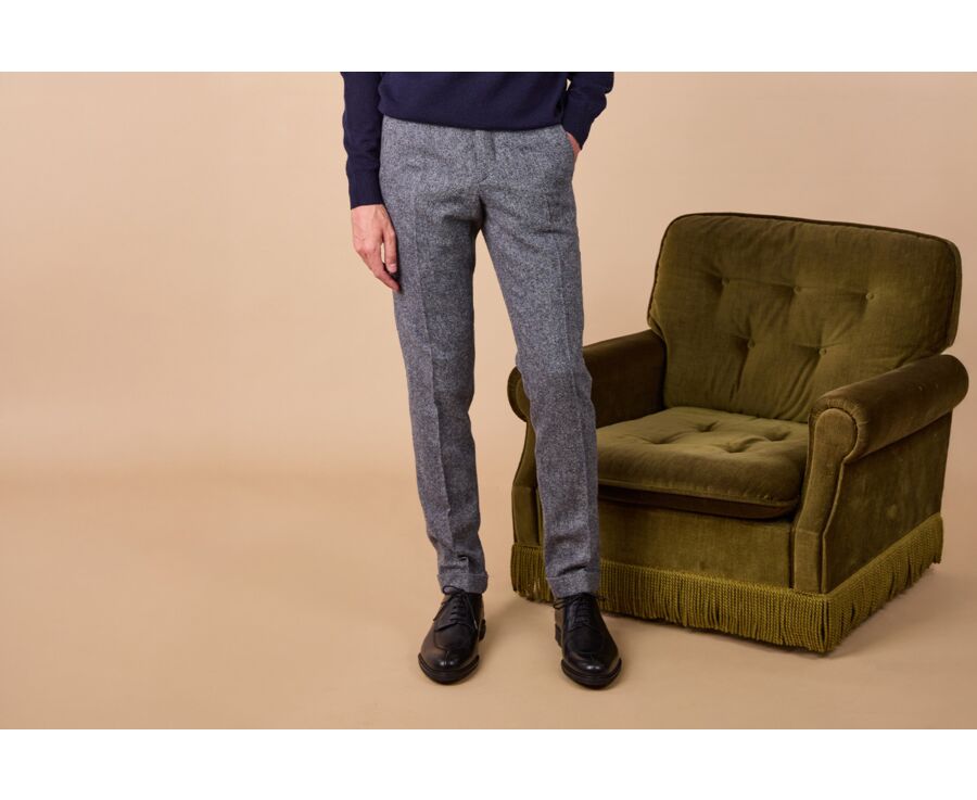 Grey Blue Men's Dress Trousers - LAURIAN