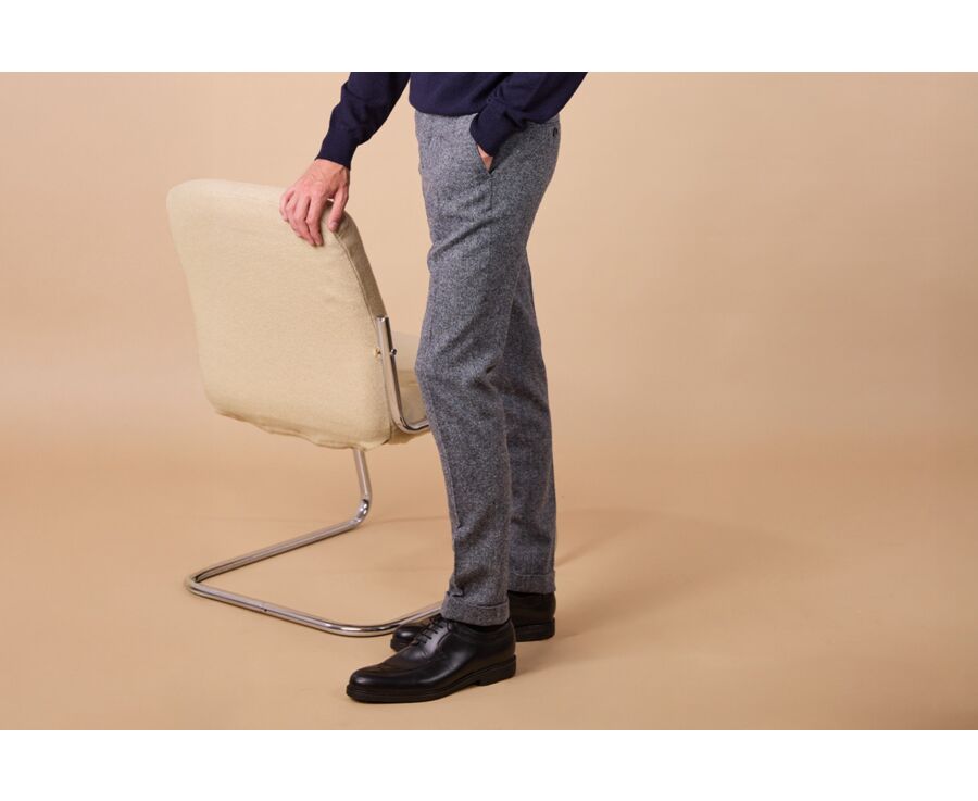 Grey Blue Men's Dress Trousers - LAURIAN