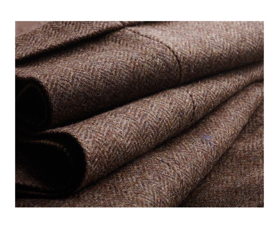 Brown Herringbone Men's Dress Trousers - LAURIAN