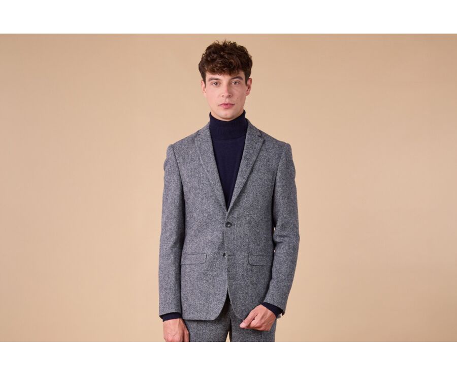 Men's Grey Blue Suit Blazer - LAURIAN