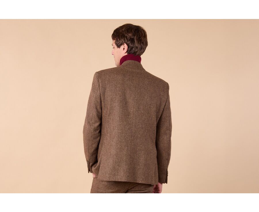 Men's Brown Herringbone Suit Blazer - LAURIAN