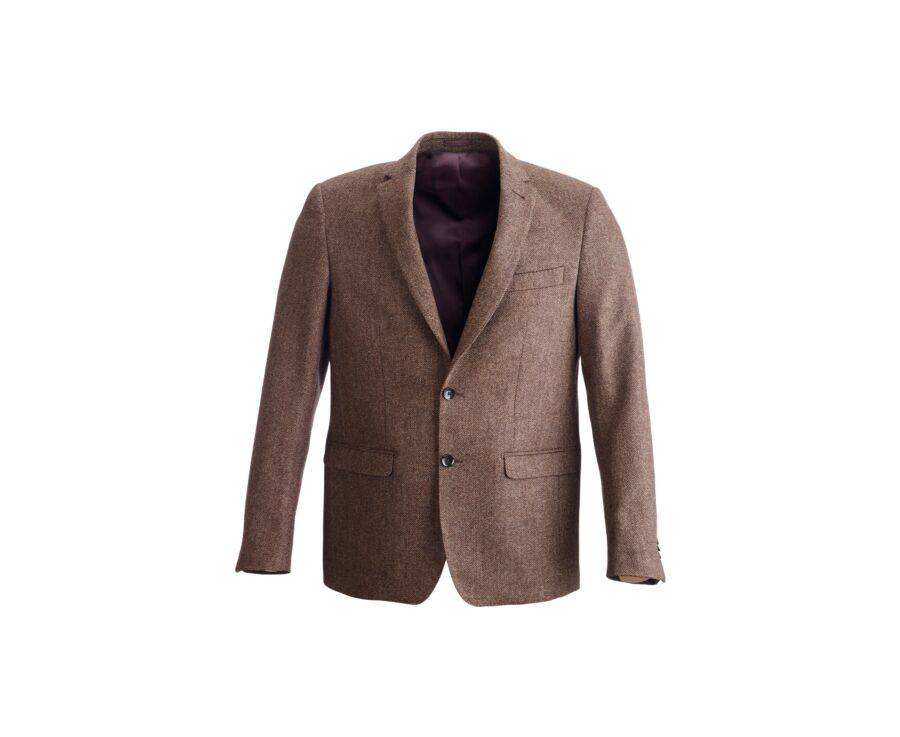 Men's Brown Herringbone Suit Blazer - LAURIAN
