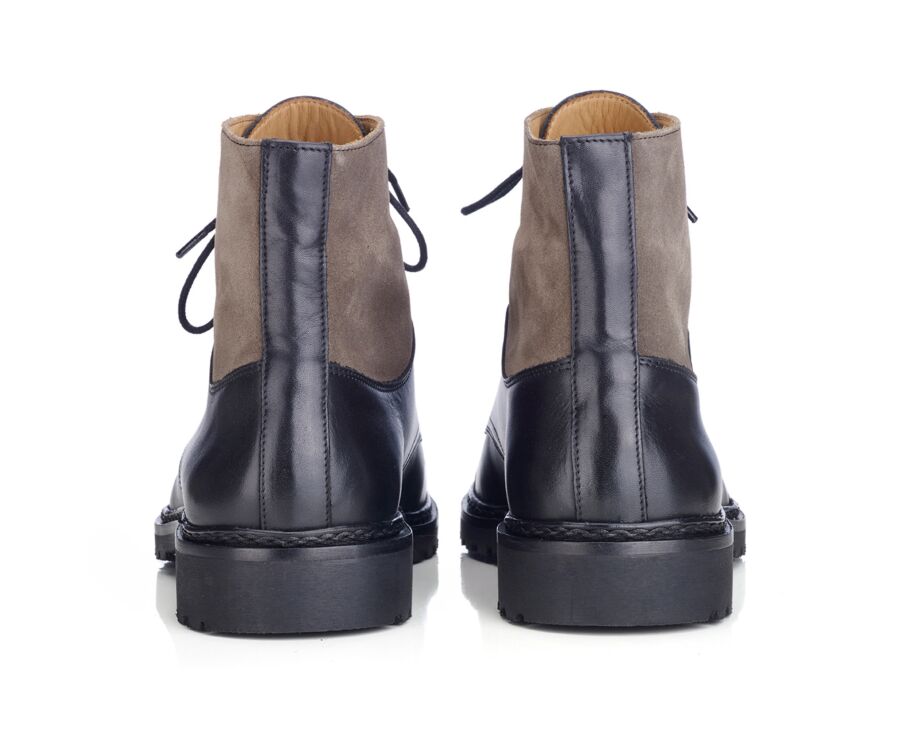 Black and Taupe Suede lace-up Boots Derby shoes - IRVING II GOMME