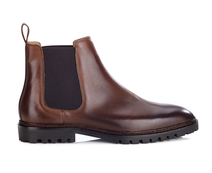 Men's Chocolate Patina Chelsea Boots - WALTERSTON GOMME