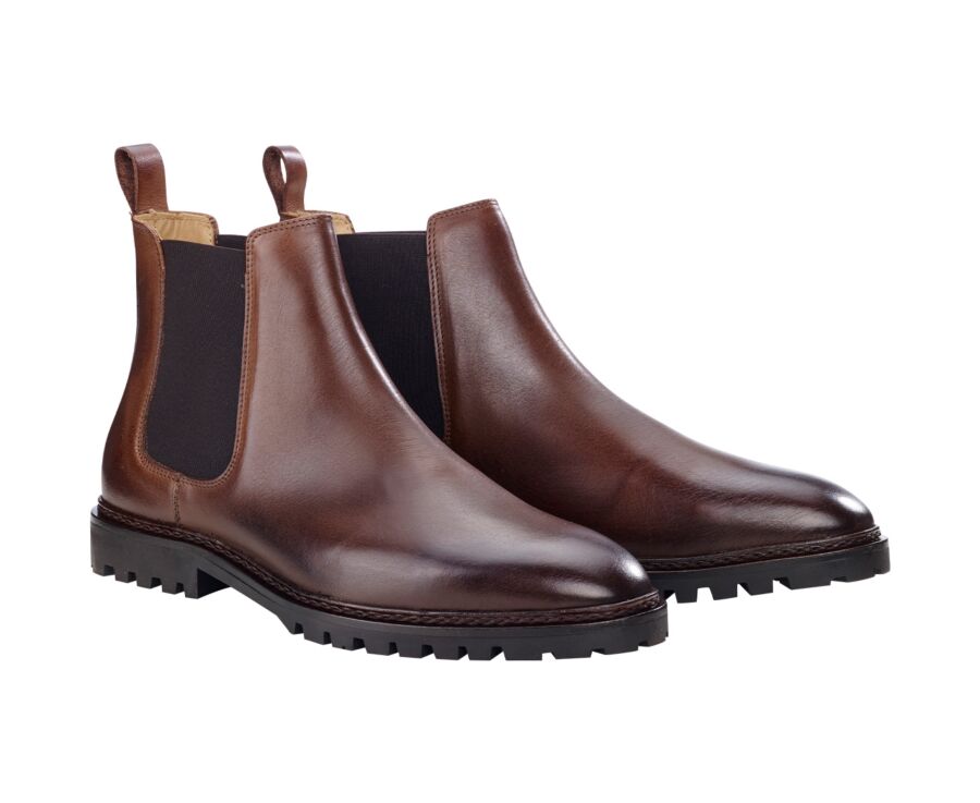 Men's Chocolate Patina Chelsea Boots - WALTERSTON GOMME