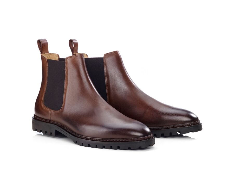 Men's Chocolate Patina Chelsea Boots - WALTERSTON GOMME
