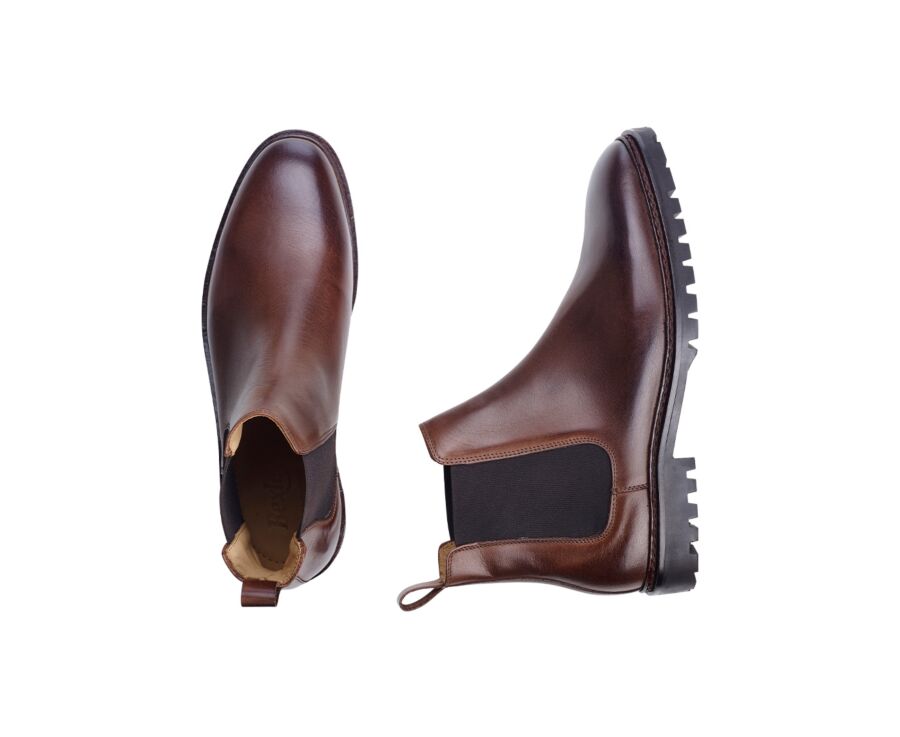 Men's Chocolate Patina Chelsea Boots - WALTERSTON GOMME