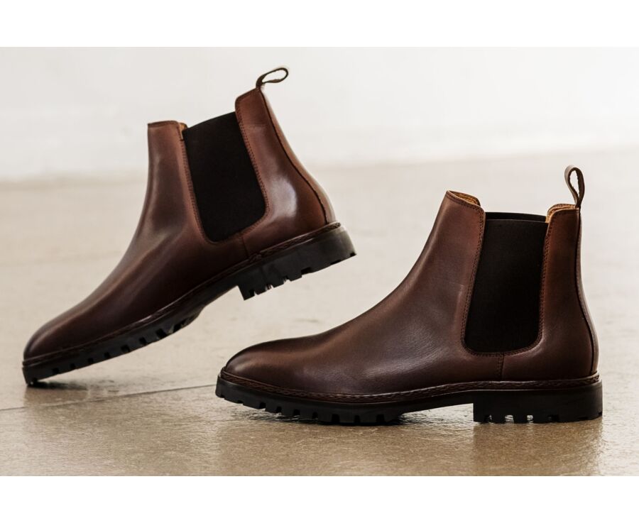 Men's Chocolate Patina Chelsea Boots - WALTERSTON GOMME