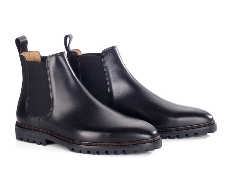 Men's Chocolate Black Boots - WALTERSTON GOMME