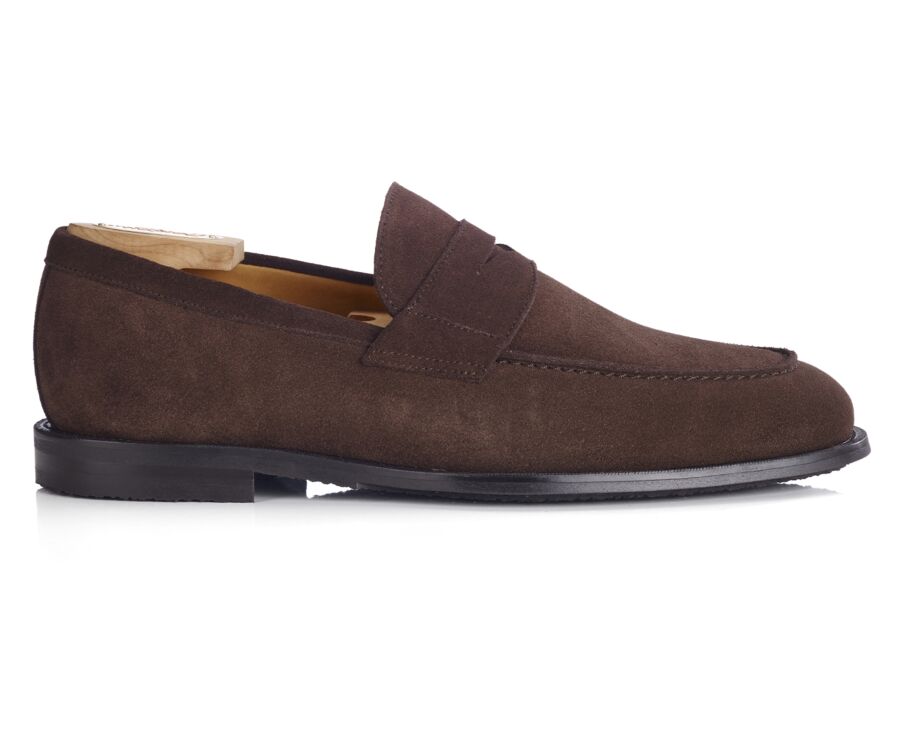 Brown suede men's loafers - DERYBROOK