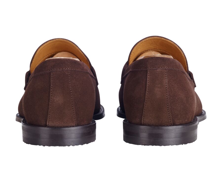 Brown suede men's loafers - DERYBROOK