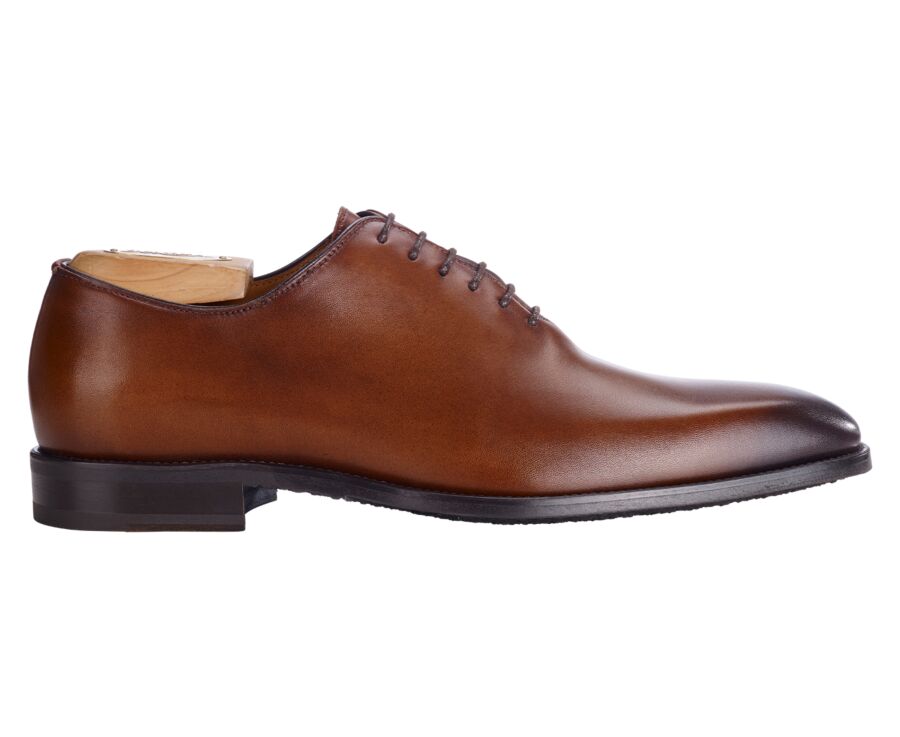 Men's patina Cognac oxford shoes - STANFORD GOMME
