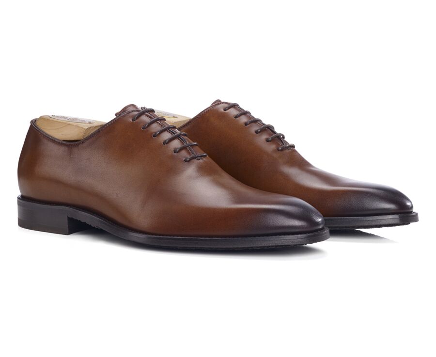Men's patina Cognac oxford shoes - STANFORD GOMME