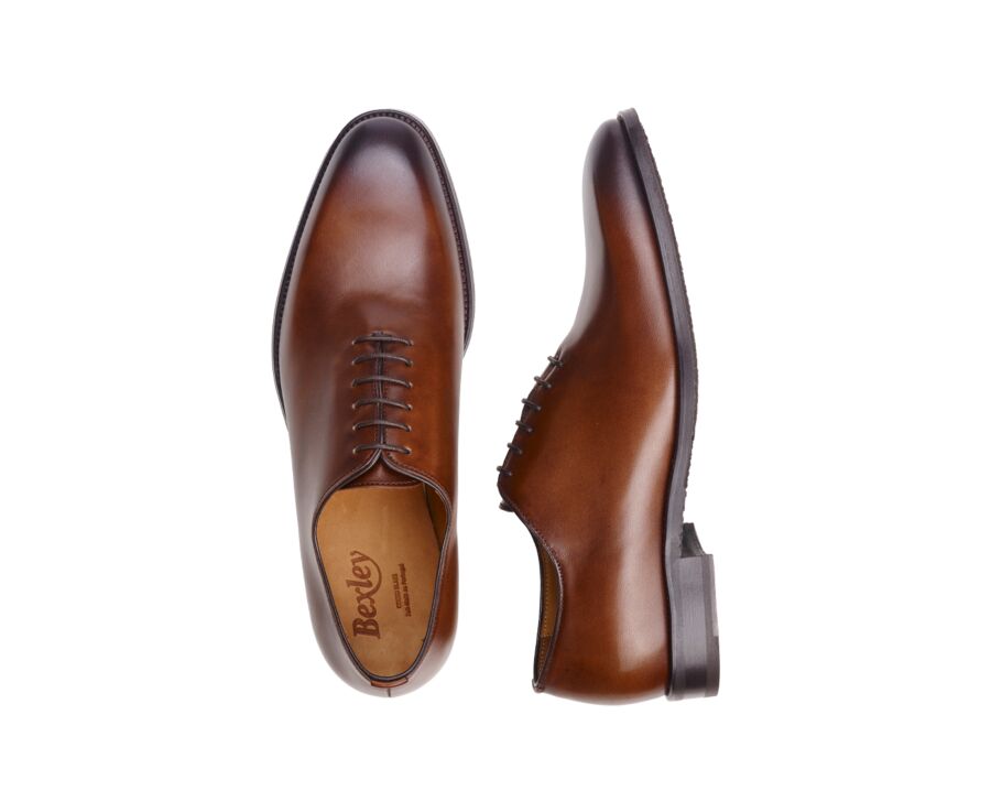 Men's patina Cognac oxford shoes - STANFORD GOMME