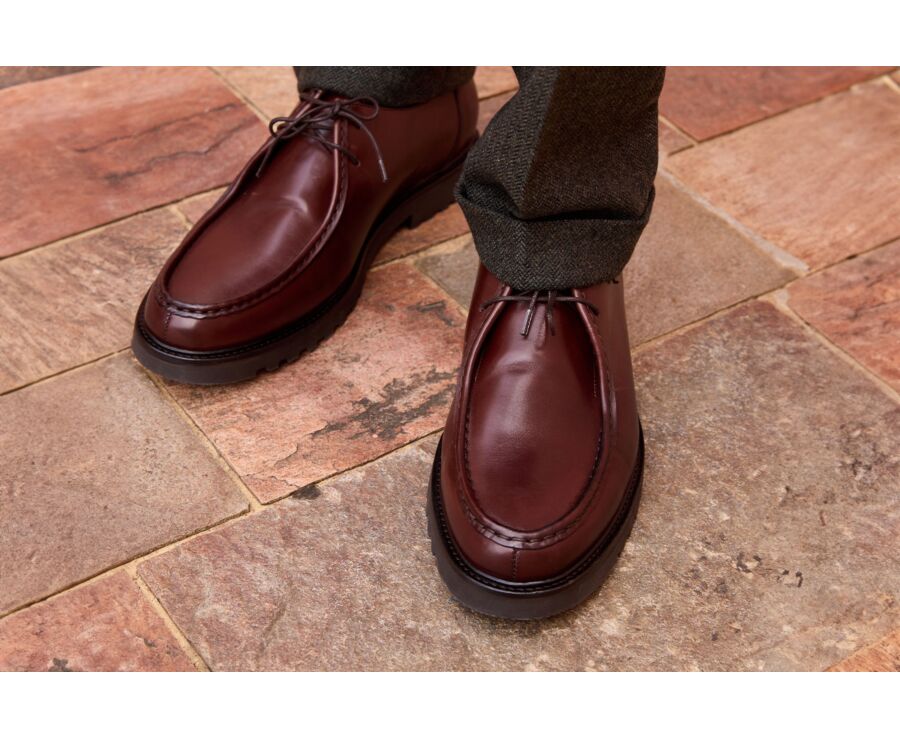 Men's Derbies patina Chocolate - Rubber outsole - COLNEY II GOMME