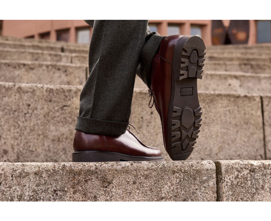Men's Derbies patina Chocolate - Rubber outsole - COLNEY II GOMME