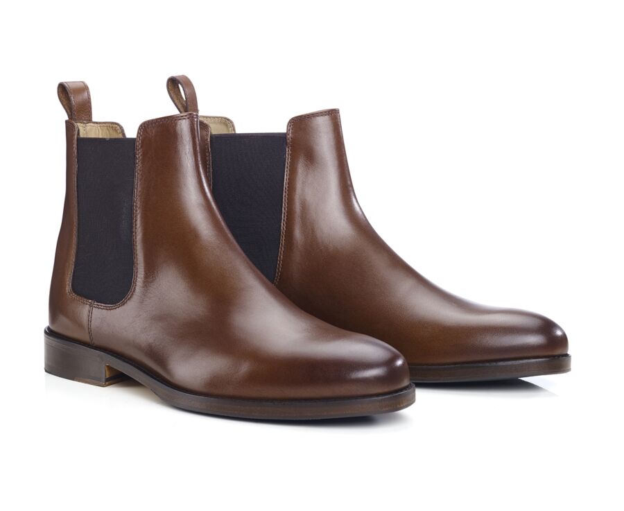 Men's Chelsea Boots in Chestnut Patina - DOVON PATIN