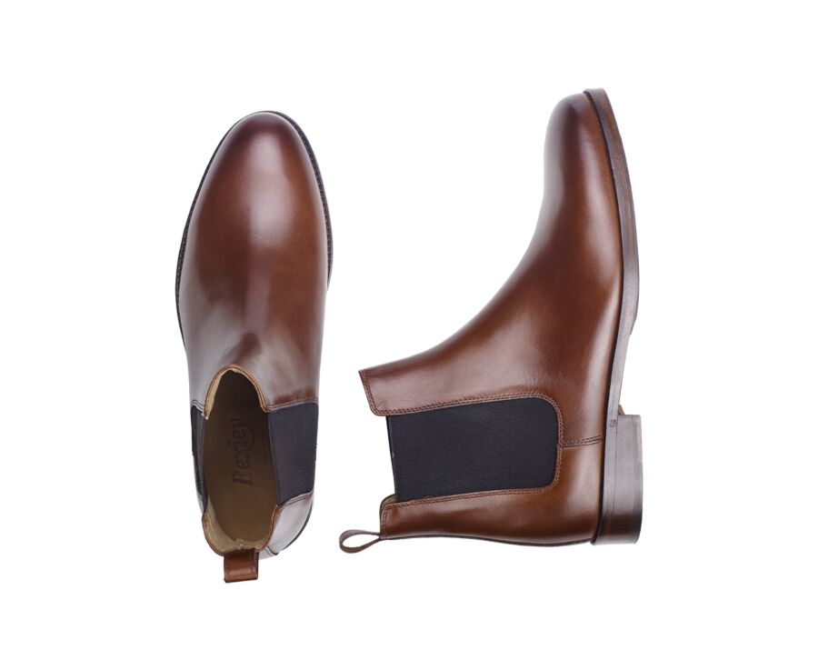 Men's Chelsea Boots in Chestnut Patina - DOVON PATIN