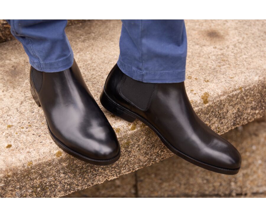 Men's Black Chelsea Boots - DOVON PATIN
