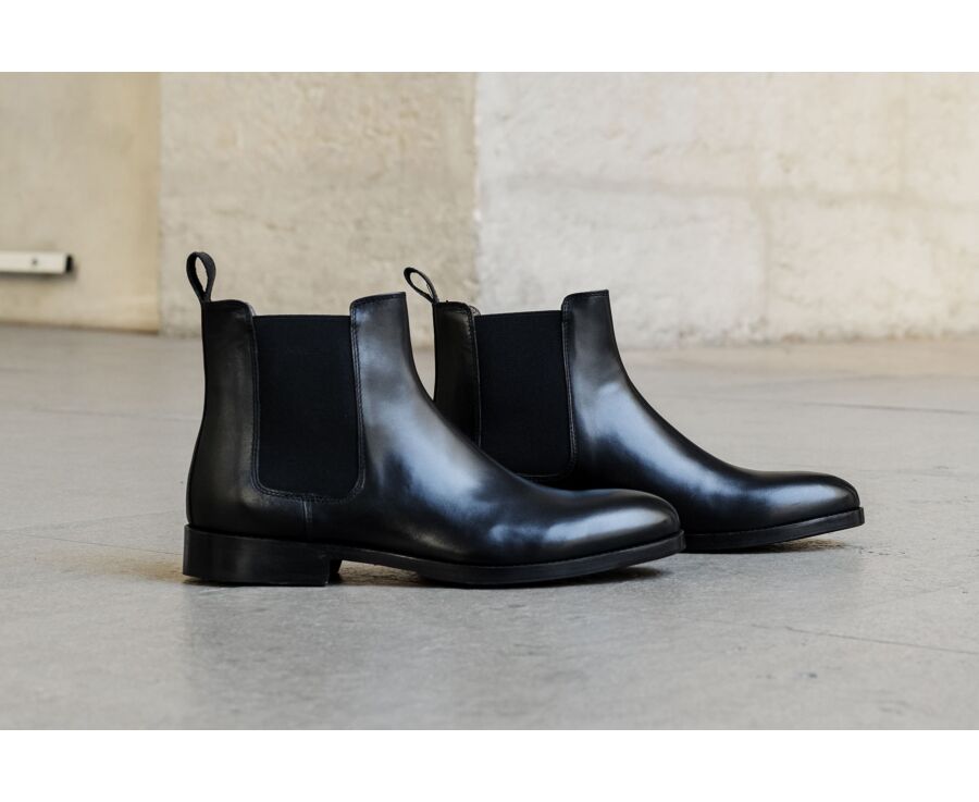 Men's Black Chelsea Boots - DOVON PATIN