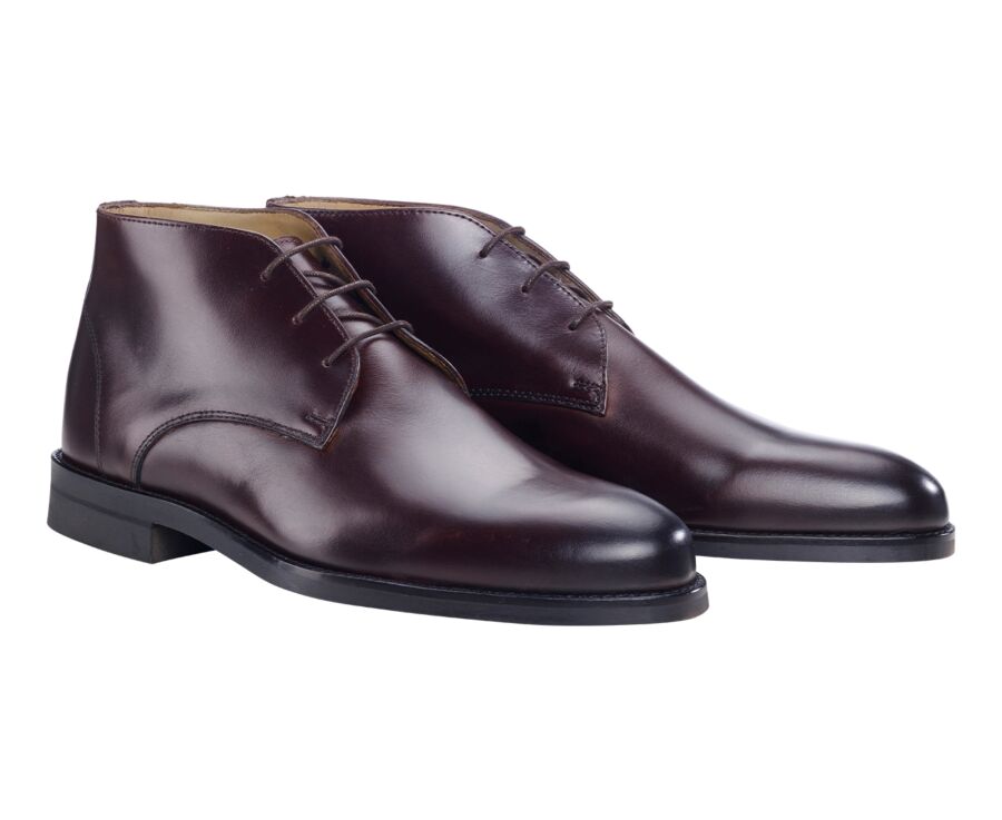Chocolate Men's leather Low Boots  - WATFORD II GOMME CITY