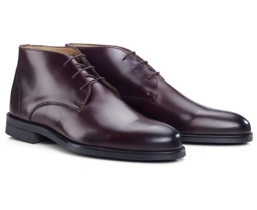 Chocolate Men's leather Low Boots  - WATFORD II GOMME CITY