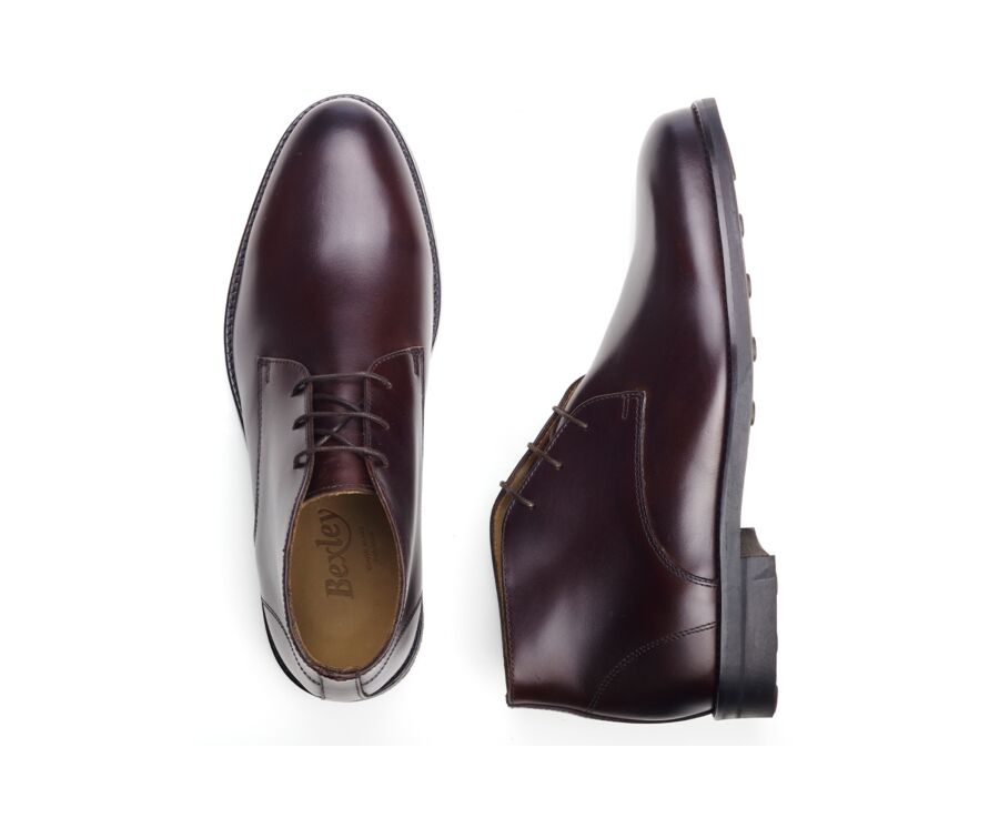 Chocolate Men's leather Low Boots  - WATFORD II GOMME CITY