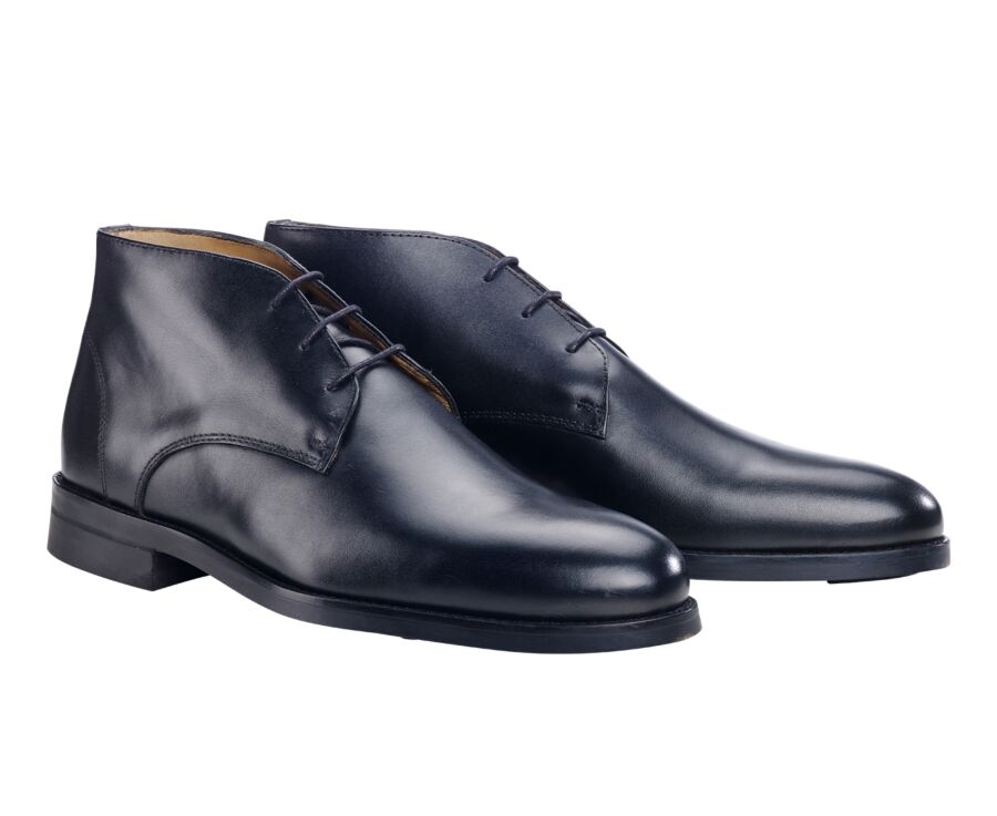 Black Men's leather Low Boots  - WATFORD II GOMME CITY