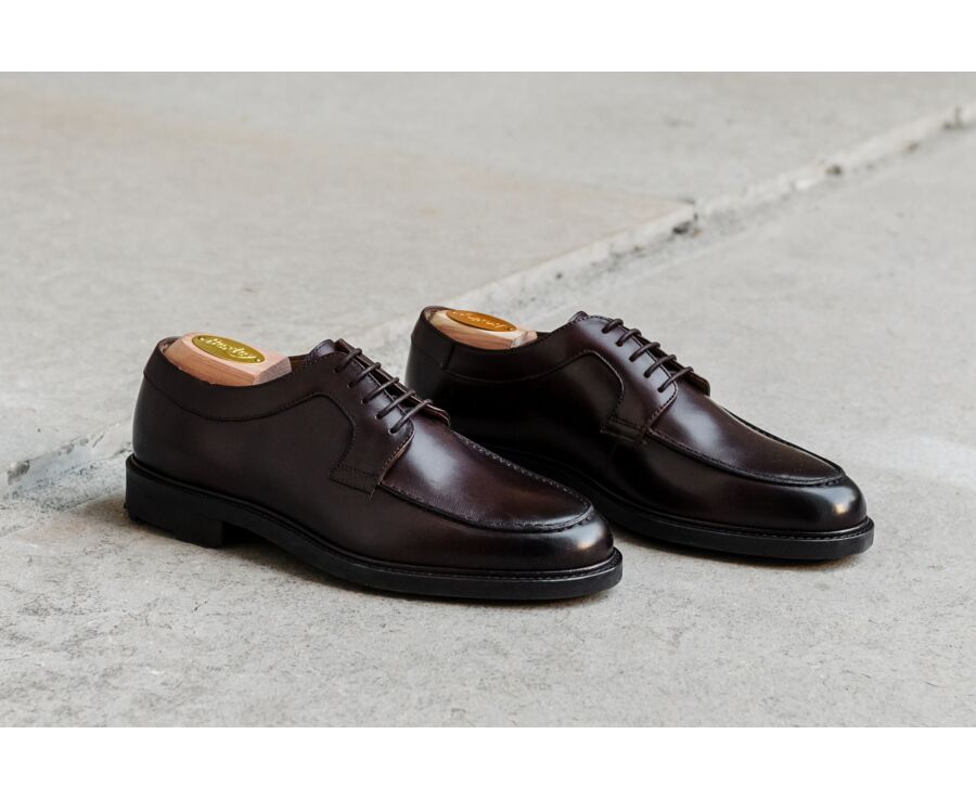 Chocolate Derby Shoes - Rubber outsole - HUDSON II GOMME COUNTRY