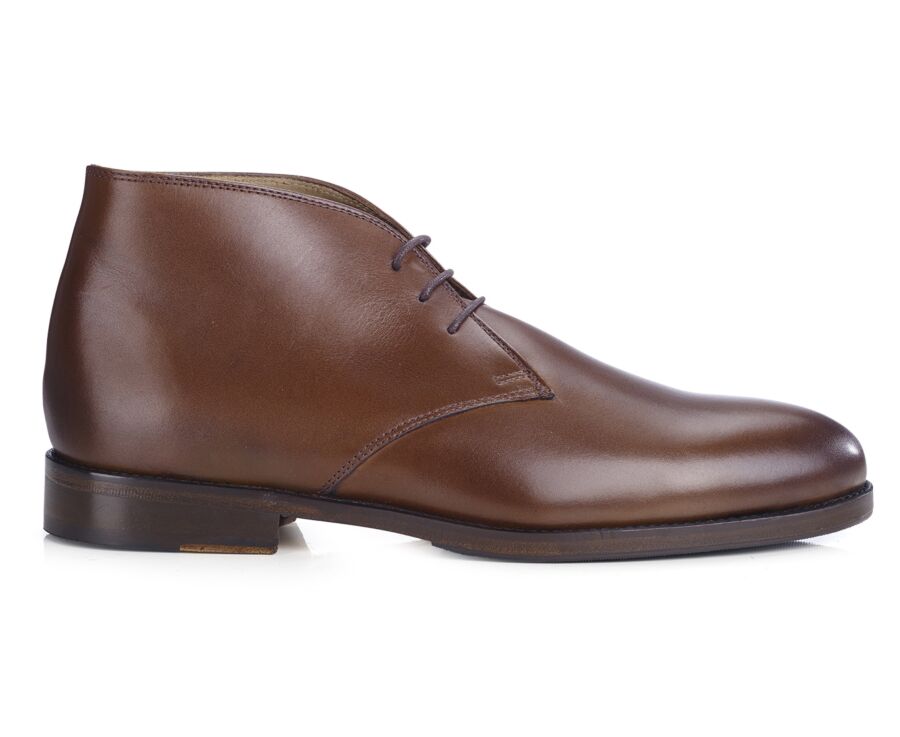 Patina Chestnut Men's leather Low Boots  - DOVAM PATIN