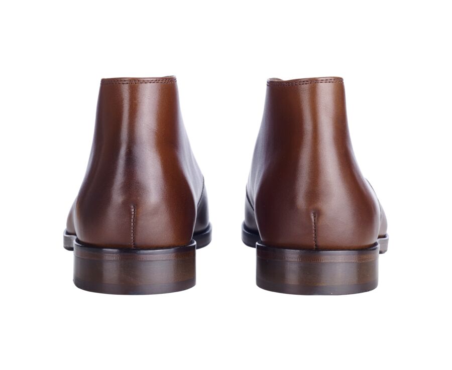 Patina Chestnut Men's leather Low Boots  - DOVAM PATIN