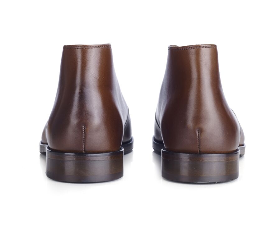 Patina Chestnut Men's leather Low Boots  - DOVAM PATIN