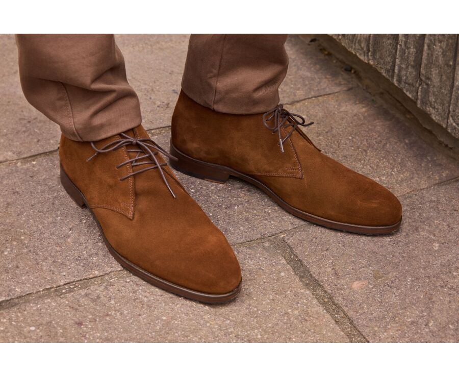 Havana Suede Men's leather Low Boots  - DOVAM PATIN